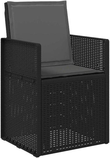 Scaun De Exterior Din Polipropilenă Antracit Cu Pernă 2 Bucăți 53x47x88.5 Cm
