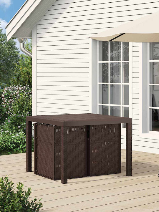 Scaun De Exterior Din Polipropilenă Maro Cu Pernă 2 Bucăți 53x47x88.5 Cm