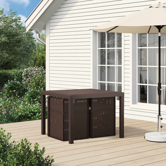 Scaun De Exterior Din Polipropilenă Maro Cu Pernă 2 Buc 53x47x88.5 Cm