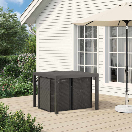 vidaXL Outdoor Chair Polypropylene Light Gray with Cushion 2 Pieces 53x47x88.5 cm