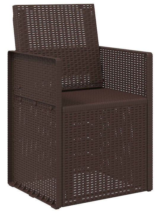 Scaun De Exterior Din Polipropilenă Maro Cu Pernă 2 Bucăți 53x47x88.5 Cm