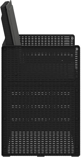 Scaun De Exterior Din Polipropilenă Antracit Cu Pernă 2 Bucăți 53x47x88.5 Cm