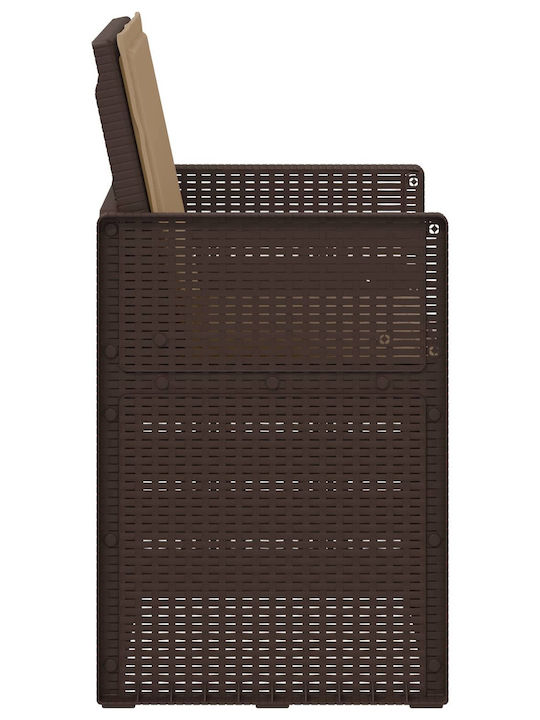 Gartenstühle Polypropylen Braune mit Kissen 2 Stück 53x47x88,5cm