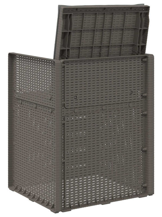 vidaXL Outdoor Chair Polypropylene Light Gray with Cushion 2 Pieces 53x47x88.5 cm
