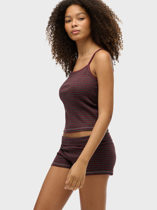 Women's Lingerie Top Striped Red