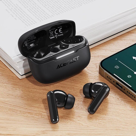 Acefast W5 In-ear Bluetooth Handsfree Ακουστικά με Αντοχή στον Ιδρώτα και Θήκη Φόρτισης Μαύρα