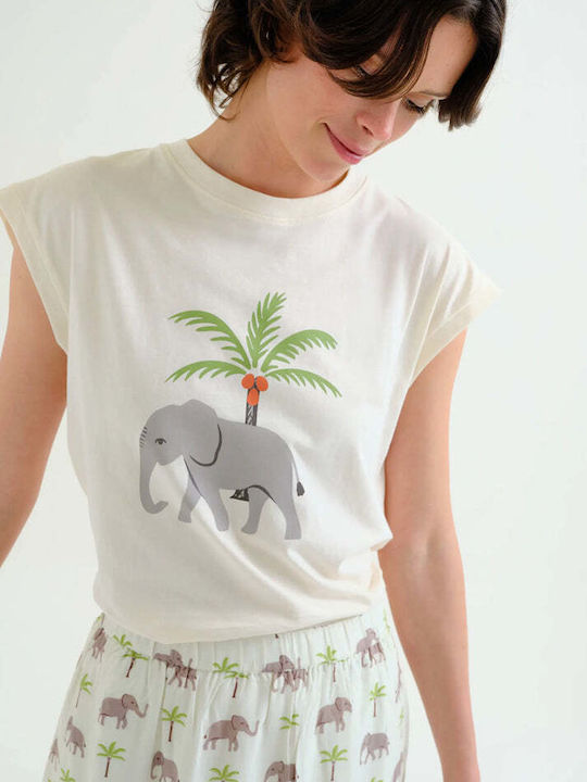 Γυναικείο T-shirt Ecru