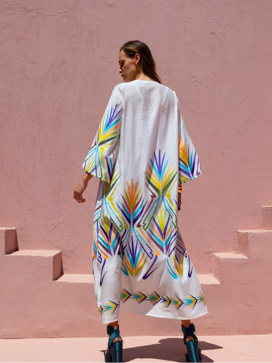 Summer Midi Evening Dress Multicolor