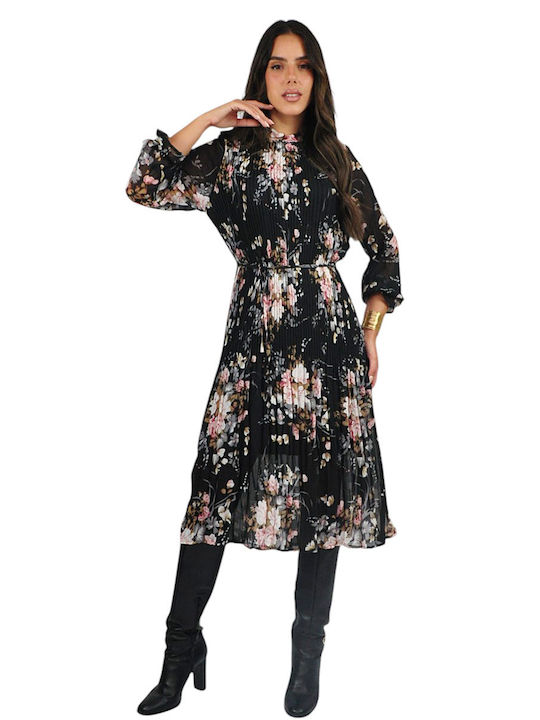Midi Shirt Dress Black