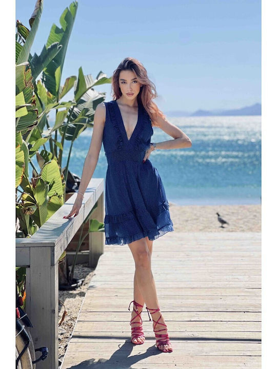 Καλοκαιρινό Mini Σεμιζιέ Φόρεμα με Βολάν Poppy
