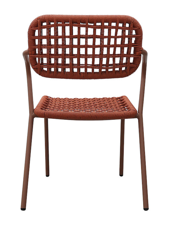 Καρέκλα Εξωτερικού Χώρου Rattan Bee Terracotta 62x56x82εκ.