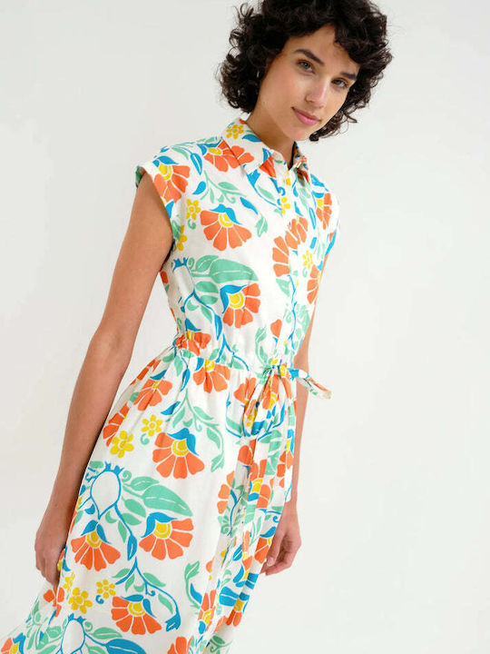 Dress Καλοκαιρινό Midi Σεμιζιέ Φόρεμα Multicolour