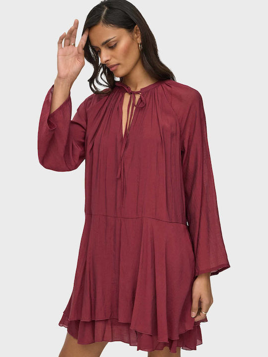 Rochie Mini Pentru Nuntă / Botez Roșu Închis