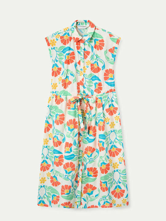 Dress Καλοκαιρινό Midi Σεμιζιέ Φόρεμα Multicolour