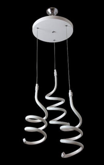 Stewehome Modern Ceiling Light Led White Spiral Design 45x80x45 Cm