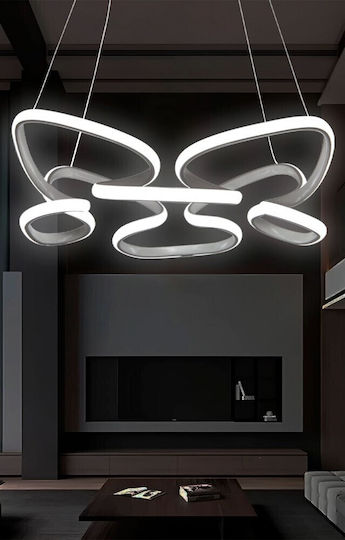 Stewehome Modern Led Ceiling Light White Spiral Design 45x18x80 Cm
