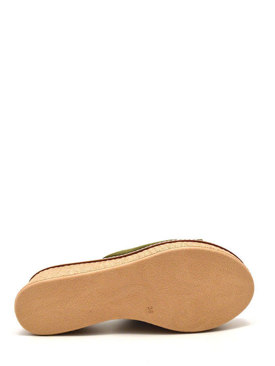 Women's Summer Platforms In Slipper Style Green