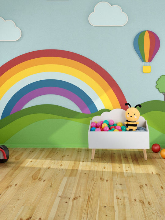 Relaxdays Cutie De Depozitare Pentru Copii Din Lemn Alb 45x60x30cm