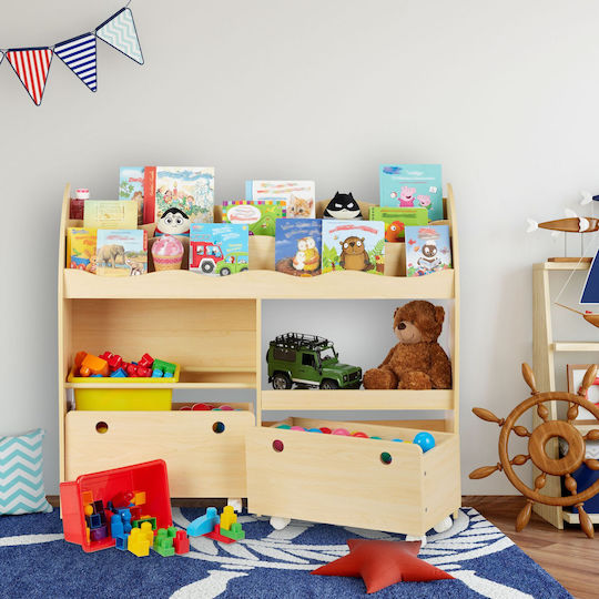 Bibliotecă de Pardoseală din Plastic Maro 108x29x88cm