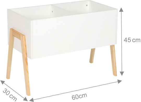 Relaxdays Wooden White Toy Organizer 45x60x30cm