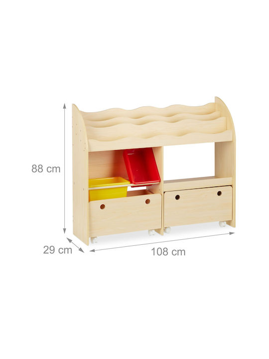 Bibliotecă de Pardoseală din Plastic Maro 108x29x88cm