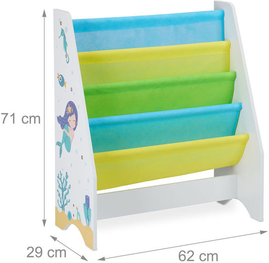 Metal Floor Bookcase Multicolour 71x62x29cm