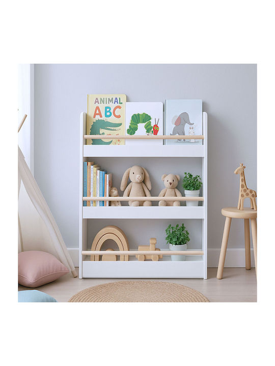 Holz Boden Bücherregal Weiß 60x20x90cm