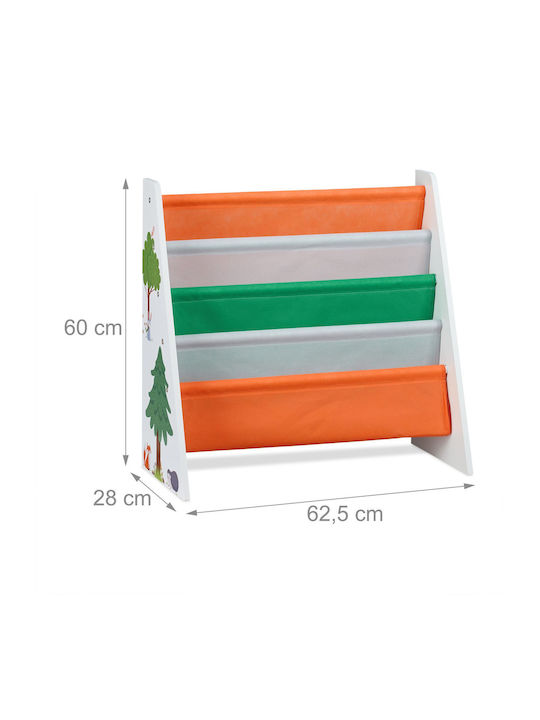Βιβλιοθήκη Δαπέδου Ξύλινη Πολύχρωμη 62.5x28x60cm