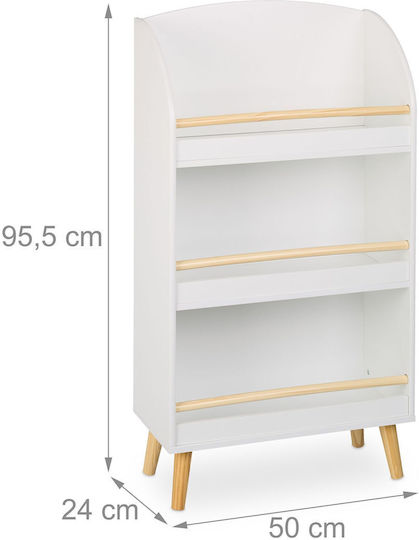 Βιβλιοθήκη Δαπέδου Ξύλινη Λευκή 50x24x95.5cm