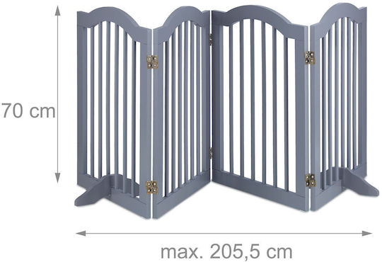 Relaxdays Ușă de Siguranță din Lemn în Culoare Gri 70x30cm