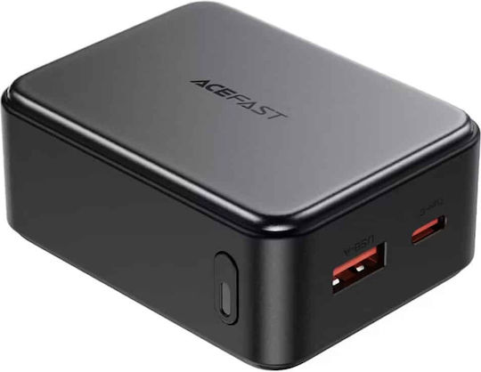 Acefast Power Bank 10000mAh 22.5W με Θύρα USB-A και 2 Θύρες USB-C Μαύρο