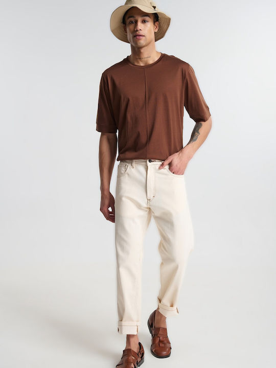 Trousers in Straight Leg Ecru