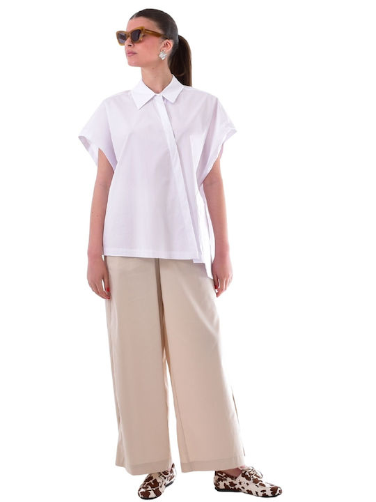 Women's Fabric Trousers Beige