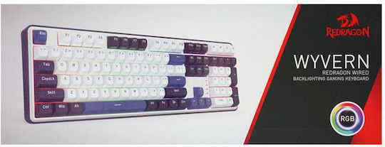 Redragon K689WBB-RGB Gaming Механична Клавиатура с Custom Суичове и RGB Осветление (International English) Wyvern