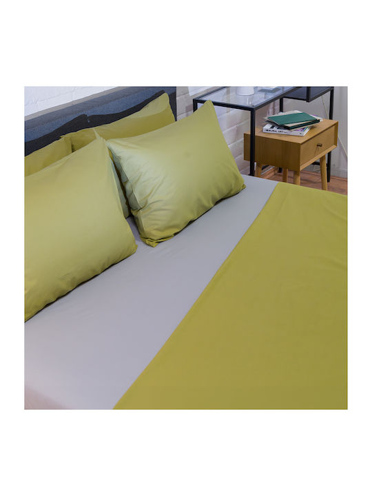 Naf Naf Σετ Σεντόνια Υπέρδιπλα με Λάστιχο 160x200+35εκ. Ghost Grey (4τμχ)