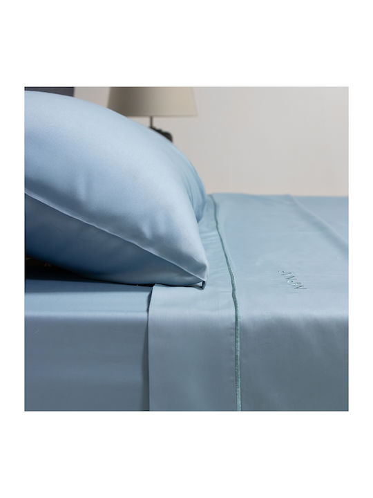 Naf Naf Unique Single Bed Sheets Set 170x270cm Unique Blue (3 Pieces)