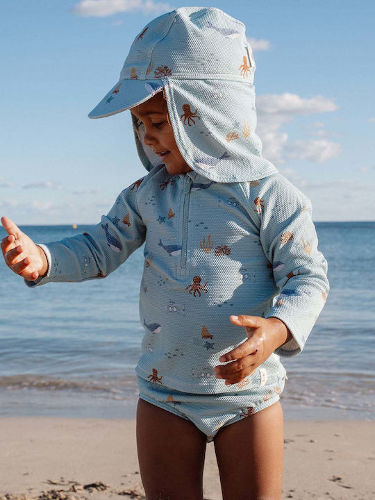 Little Dutch Kids Swimwear Rashguard With Long Sleeve Light Blue