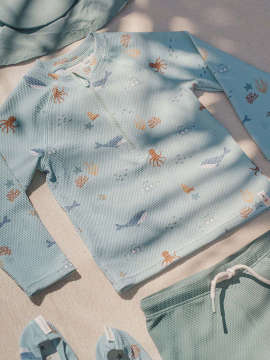 Little Dutch Kids Swimwear Rashguard With Long Sleeve Light Blue