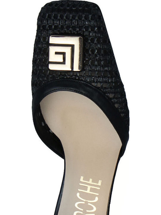 Leather Heels With Medium Black Heel