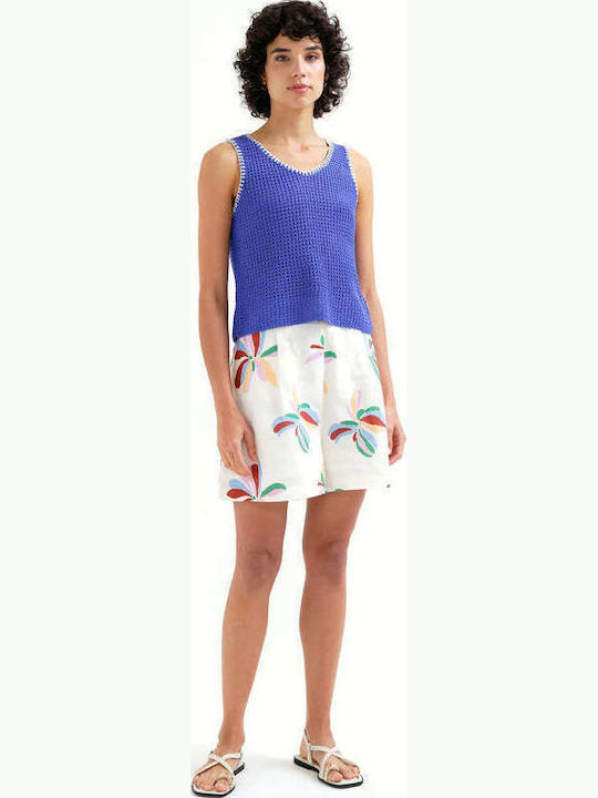 Women's High Waist Shorts Ecru