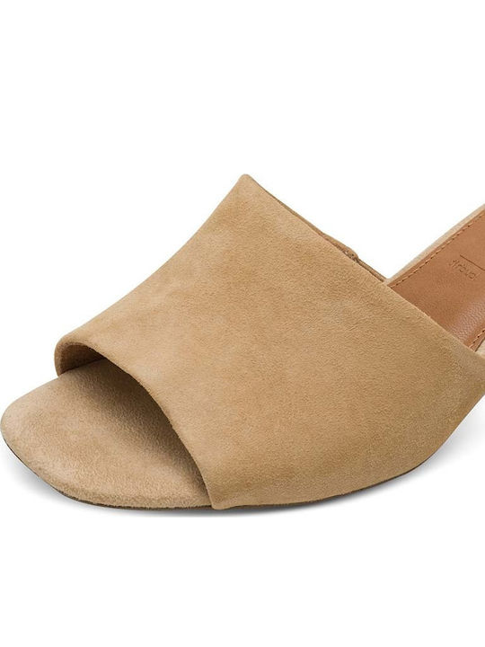 Mules cu Toc în Culoare Tabac Maro