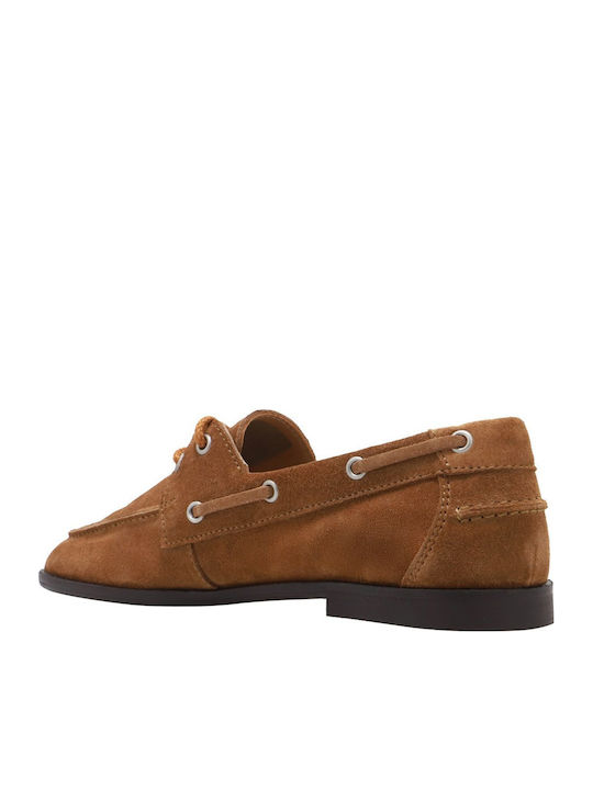 Gimble Leder Damen Mokassins in Tabac Braun Farbe