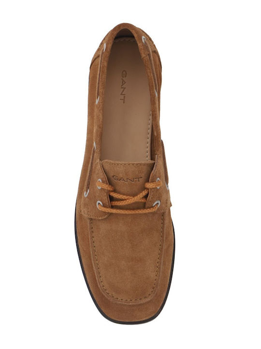 Gimble Leder Damen Mokassins in Tabac Braun Farbe