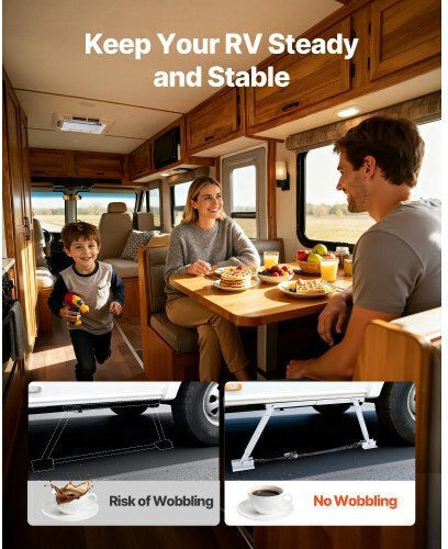 Rv Stabilizer Vevor Universal Bumper Stabilizer Rv Trailers Caravans Fifth Wheel Compact Foldable Design Easy Storage Adjustable Height 304.8 Mm To 711.2 Mm Reduces Rv Sway 2 Pieces