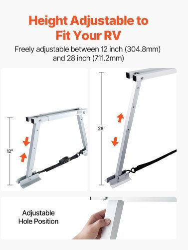 Rv Stabilizer Vevor Universal Bumper Stabilizer Rv Trailers Caravans Fifth Wheel Compact Foldable Design Easy Storage Adjustable Height 304.8 Mm To 711.2 Mm Reduces Rv Sway 2 Pieces