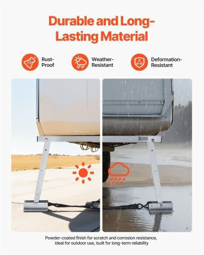Rv Stabilizer Vevor Universal Bumper Stabilizer Rv Trailers Caravans Fifth Wheel Compact Foldable Design Easy Storage Adjustable Height 304.8 Mm To 711.2 Mm Reduces Rv Sway 2 Pieces