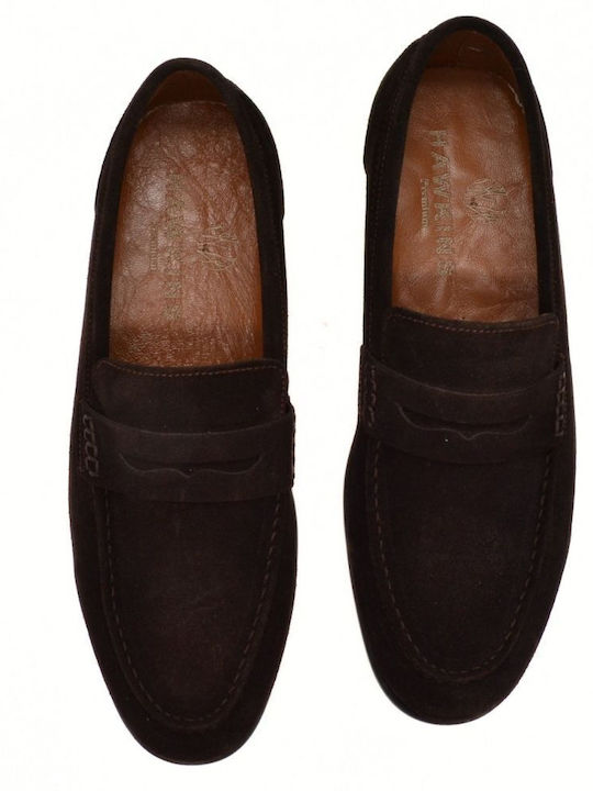 Suede Ανδρικά Loafers σε Καφέ Χρώμα