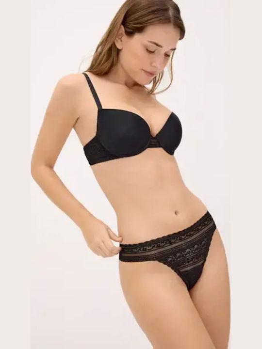 Ysabel Mora Σετ Εσωρούχων Σουτιέν με Slip Μαύρο