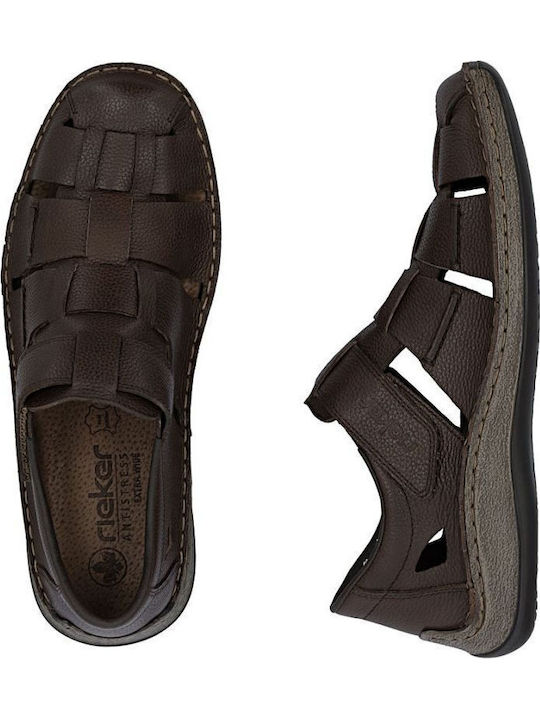 Leather Men's Sandals in Brown Colour