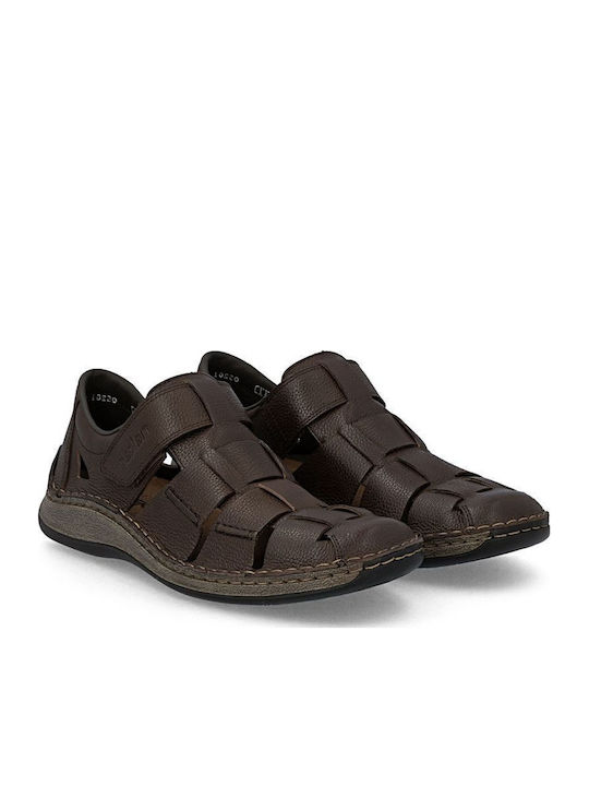 Leather Men's Sandals in Brown Colour